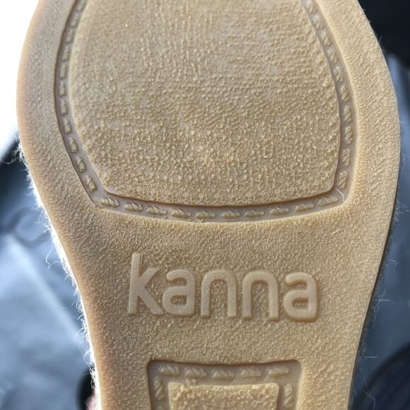 Kanna Wedge Espadrille Black Sandals Womens 7.5 / EU 38 Beachy - Picture 9 of 10